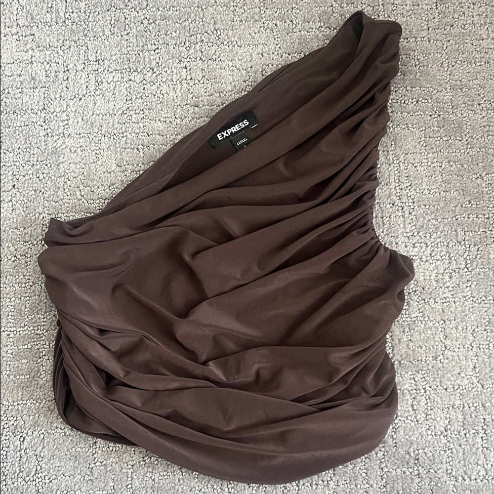 Express Chocolate One-Shoulder Dress